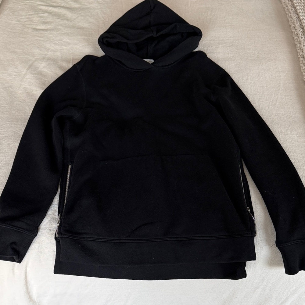 John Elliott Black Side Zip Hoodie